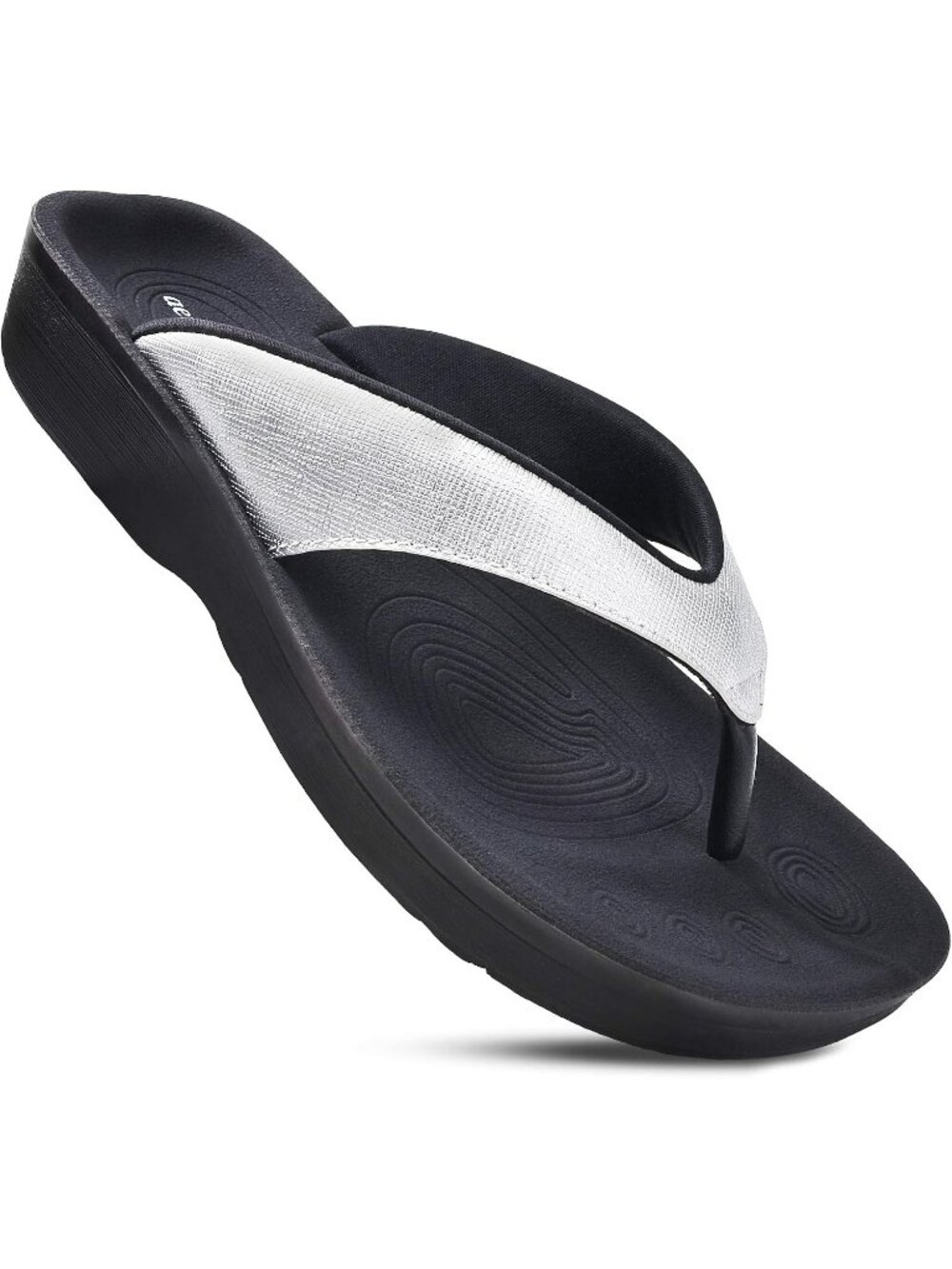 🆕Women's Silver Comfy Arch Support Flip Flops Orthopedic Sandals Slip on